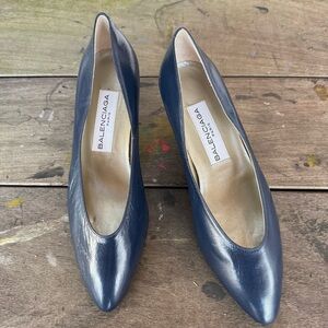 Balenciaga Women's Metallic Blue Heels